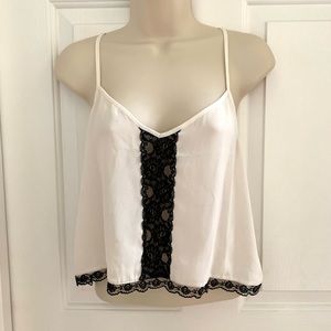 Cream/Black Lace Tank Top